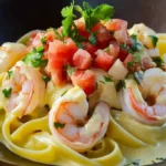 Creamy Shrimp and Pasta Recipes with Pico de Gallo Recipe